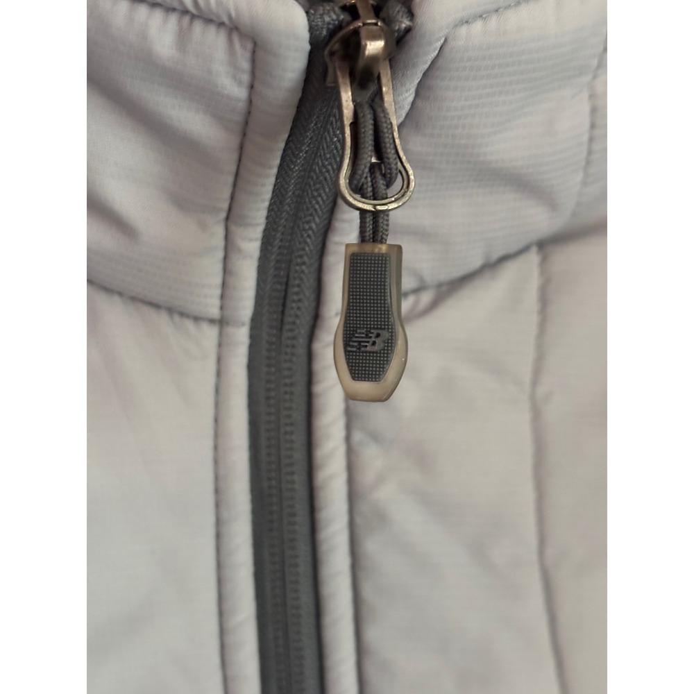 New Balance Womens Gray Full Zip Quilted Fleece Jacket Size L - Picture 3 of 16